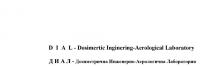 DIAL – Dosimetric Inginering-Aerological Laboratory ДИАЛ – Дозиметрична Инженерно–Аерологична Лаборатория