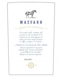 MARRASO PRODUCT OF ARGENTINA NACIDO EN EL CORAZÓN DE LOS ANDES MALBEC