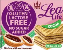 PL-109-001 GLUTEN LACTOSE FREE NO SUGAR ADDED FLIS Lea Life COCOA Wafers with cocoa cream 95g/ 3,35 oz