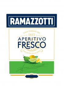 RAMAZZOTTI APERITIVO FRESCO casa fondata nel 1815 specialita dela dita Ausano Ramazzotti