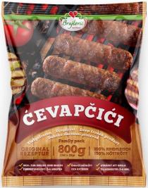 Brajlović AUSTRIA ĆEVAPČIĆI Tiefgefroren Djupfryst Deep frozen product Duboko smrznuti proizvod Family pack ORIGINAL REZEPTUR 800g 32st x 25gr 100% RINDFLEISCH 100% NÖTTKÖTT IDEAL ZUM GRILLEN ODER BRATEN ZUBEREITUNGSZEIT: 5-6 MINUTEN ENDAST NÖTKÖTT OCH KRYDDOR UTMÄRKT ATT GRILLA TILLAGNIGSTID: 5-6 MIN.