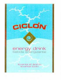 CICLON energy drink bebida energizante levanta el ánimo levanta todo