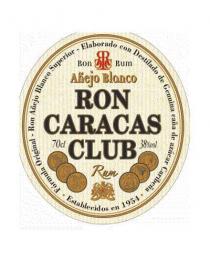 Fórmula Original-Ron Añejo Blanco Superior-Elaborado con Destilado de Genuina caña de azúcar Caribeña ·Establecidos en 1954· Ron Rum Añejo Blanco RON CARACAS CLUB 70cl 38%vol