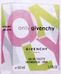 only givenchy EDITION LIMITEE LIMITED EDITION GIVENCHY PARIS EAU DE TOILETTE VAPORISATEUR - SPRAY e50ml 1.7 FLOZ