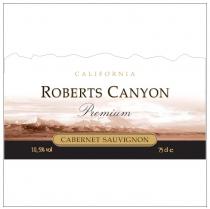 CALIFORNIA ROBERTS CANYON Premium CABERNET SAUVIGNON 10,5% vol 75 cl e