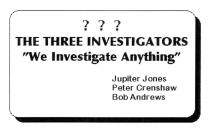 ??? THE THREE INVESTIGATORS 