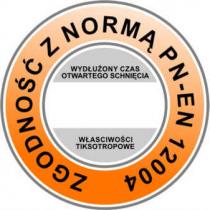 ZGODNOŚĆ Z NORMĄ PN-EN 12004 WYDŁUŻONY CZAS OTWARTEGO SCHNIĘCIA WŁAŚCIWOŚCI TIKSOTROPOWE