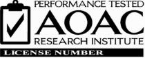 AOAC PERFORMANCE TESTED RESEARCH INSTITUTE