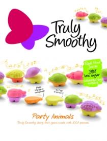 Truly Smoothy Real Fruit Juices 30% less sugar coloured by nature Party Animals Truly Smoothy fruit gums made with 100% passion