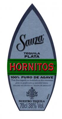 Sauza TEQUILA PLATA HORNITOS 100% PURO DE AGAVE NUESTRO TEQUILA 70cl 38% Vol.