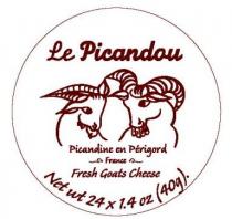 Le Picandou Picandine en Périgord France Fresh Goats Cheese Net wt 24 x 1.4 oz (40g).