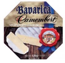 Bavarica Camembert Soft ripened cheese from the Alps Serving suggestion NET WT. 125g · 4.4oz 50% fat i.d.m.
