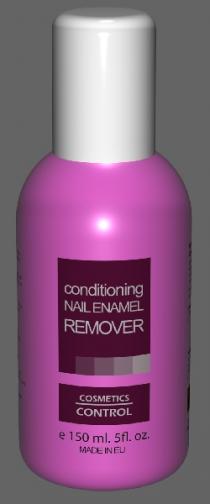 conditioning nail enamel remover COSMETICS CONTROL e 150 ml. 5fl. oz MADE IN EU