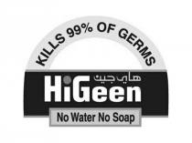 HiGeen KILLS 99% OF GERMS No Water No Soap