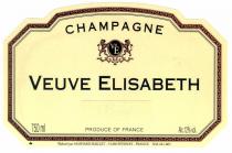 CHAMPAGNE VEUVE ELISABETH 750ml PRODUCE OF FRANCE Alc. 12% vol. Elaboré par MANSARD-BAILLET - 51200 EPERNAY - FRANCE NM-241-005