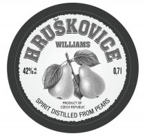 HRUŠKOVICE WILLIAMS 42% 0,7L PRODUCT OF CZECH REPUBLIC SPIRIT DISTILLED FROM PEARS