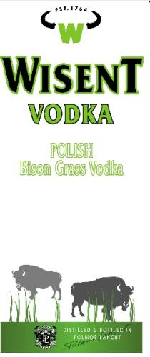 WISENT VODKA POLISH Bison Grass Vodka; DISTILLED & BOTTLED IN POLMOS ŁAŃCUT