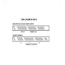 MALLASUR B 400 S IDENTIFICACION DEL FABRICANTE PAIS 7 FABRICA 6 CLASE TECNICA 4 7 6 PRODUCTO NO 476