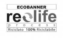 RELIFE; ECOBANNER; RICICLATO 100% RICICLABILE