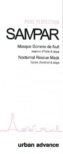 PURE PERFECTION SAMPAR Masque Gomme de Nuit marron d'Inde & soya Nocturnal Rescue Mask horse chestnut & soya urban advance
