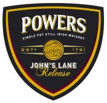 Powers, Single Pot Still Irish Whiskey, Estd 1791, John's Lane Release