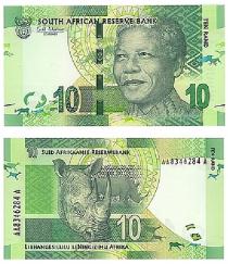 SOUTH AFRICAN RESERVE BANK, TEN RAND, SUID-AFRIKAANSE RESERWEBANK, LIBHANGESILULU LENINGIZIMU AFRIKA