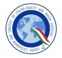 REPVBBLICA ITALIANA ITALIAN QUALITY AND ORIGIN CERTIFIED CUSTOMS AND MONOPOLIES AGENCY ADM
