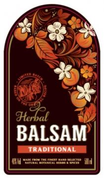 LIMITED BATCH BASED ON THE ORIGINAL RECIPE Herbal BALSAM TRADITIONAL 40% Vol MADE FROM THE FINEST HAND SELECTED NATURAL BOTANICAL HERBS & SPICES 500ml