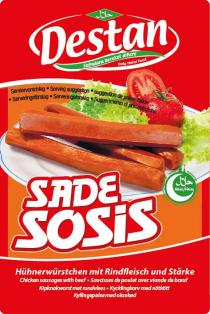 Destan - Sade Sosis Hühnerwürstchen mit Rindfleisch und Stärke