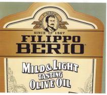 FILIPPO BERIO MILD & LIGHT TASTING OLIVE OIL F.po BERIO & C° TRADE MARK SINCE 1867