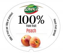 ŁOWICZ 100% from fruit Peach 100g of fruit per 100g of product Peach fruit spread