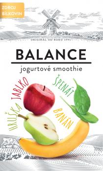 Zdroj bílkovin originál od roku 1991 balance jogurtové smoothie hruška jablko špenát banán