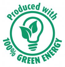 Produced with 100% GREEN ENERGY