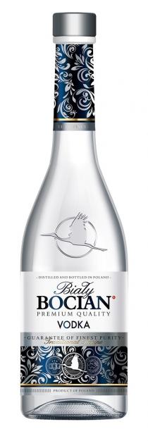 Biały BOCIAN – DISTILLED AND BOTTLED IN POLAND – PREMIUM QUALITY VODKA GUARANTEE OF FINEST PURITY – Traditional Recipe MADE IN POLAND BIAŁY BOCIAN PRODUCT OF POLAND
