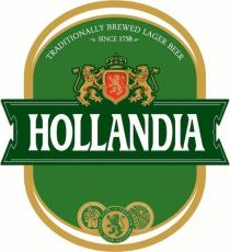 HOLLANDIA TRADITIONALLY BREWED LAGER BEER SINCE 1758