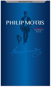 PHILIP MORRIS COMPACT BLUE RECESSED FILTER