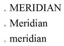 MERIDIAN Meridian meridian