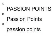 PASSION POINTS Passion Points passion points