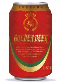 GOLDEN BEER 9.8P GOLDEN BEER QUALITY IS TRANSPARENT YELLOW NOT SO BASY TO MAKE THE PBRSON DRUNE QING BEER IS SUTTABLE POR LARGE TO DRINK IN THE WORLD ARE VERY POPULAR 天然岩泉水酿造