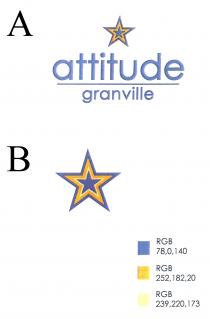attitude granville RGB 18,0,140 RGB 252,182,20 RGB 239,220,173