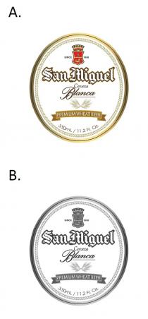 SINCE 1890 San Miguel Cerveza Blanca PREMIUM WHEAT BEER 330mL / 11.2Fl. Oz.
