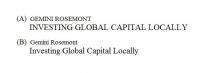 GEMINI ROSEMONT INVESTING GLOBAL CAPITAL LOCALLY Gemini Rosemont Investing Global Capital Locally