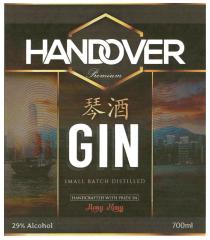 HANDOVER Premium GIN SMALL BATCH DISTILLED HANDCRAFTED WITH PRIDE IN Hong Kong 29% Alcohol 700ml 琴酒
