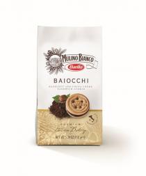 MULINO BIANCO Barilla BAIOCCHI HAZELNUT AND COCOA CREME SANDWICH COOKIE BAIOCCHI PREMIUM Italian Bakery NET WT 5.329 OZ(150 ge) PRODUCT BY ITALY