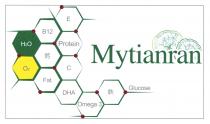 E B12 H2O Protein Mytianran O2 C Fat DHA Glucose Omega 3 鈣 鉄