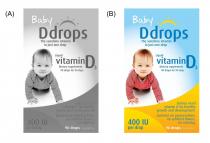 Baby Ddrops The sunshine vitamin in just one drop Liquid vitamin D3 Dietary supplement 90 drops for 90 days Babies need vitamin D for healthy growth and development. 400 IU per drop Contains no preservatives, no artificial flavors, no coloring. 90 drops 2.5mL (0.08fl.oz
