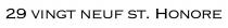 29 VINGT NEUF ST. HONORE