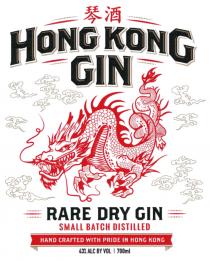 HONG KONG GIN RARE DRY GIN SMALL BATCH DISTILLED HAND CRAFTED WITH PRIDE IN HONG KONG 43% ALC BY VOL 700ml 琴酒