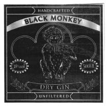 HANDCRAFTED BLACK MONKEY 38%vol 500ML DRY GIN UNFILTERED