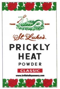 TRADE MARK St. Luke's PRICKLY HEAT POWDER CLASSIC www.britishdispensary.com